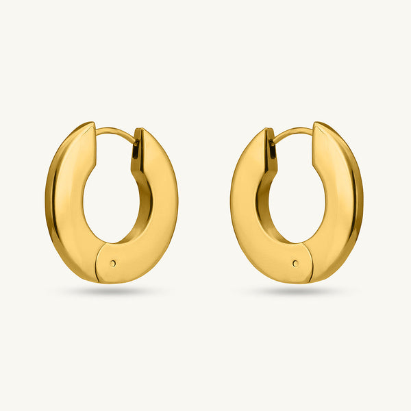 Flat Round Hoop Earrings