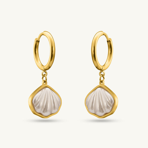 Golden Shell Dangle Earrings