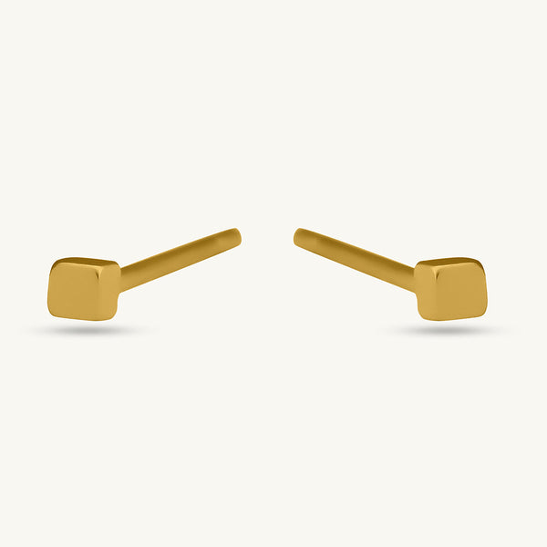 Gold Square Studs