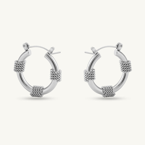 Lustre Links Silver Hoop Earrings