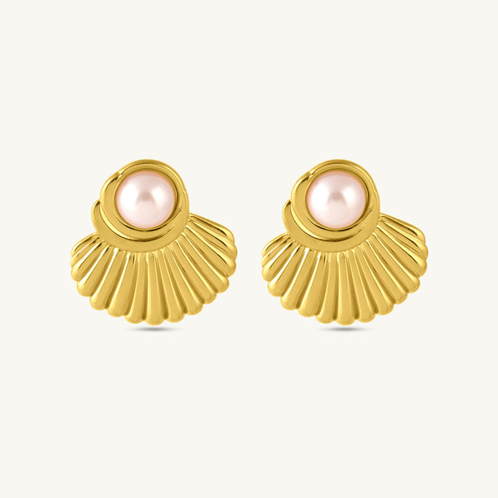 Oyster Pearl Stud Earrings-1