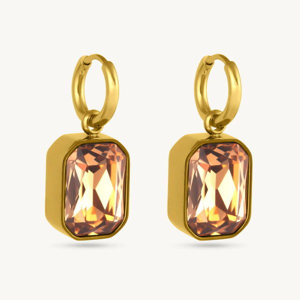 Cuboid CZ Stone Drop Earrings-1