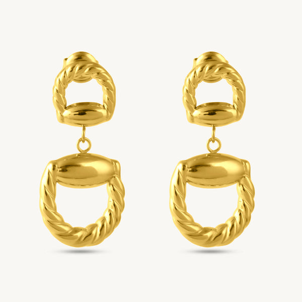 Textured D Drop Earrings