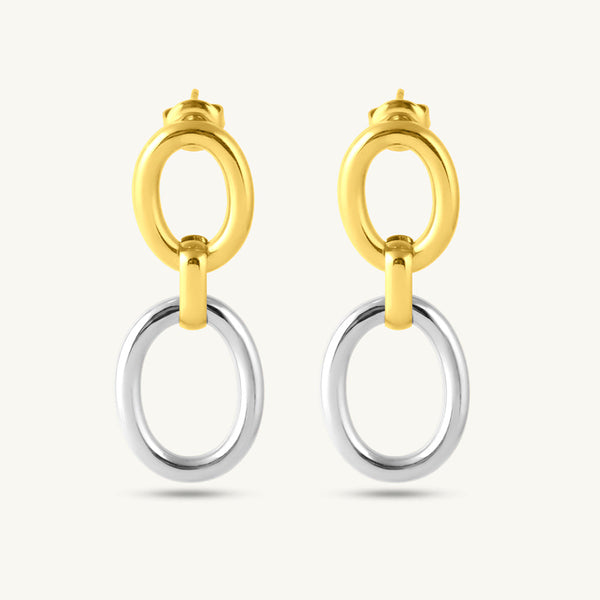 Interlock Oval Drop Earrings