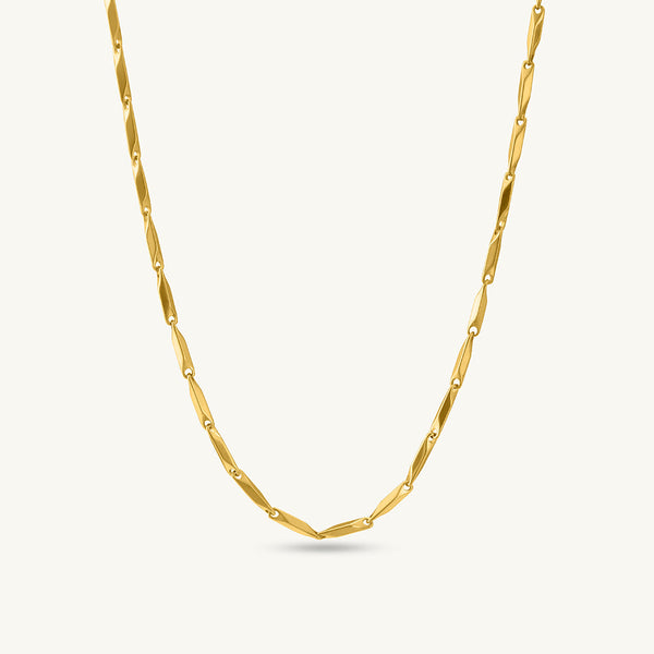 Rice Grain Link Gold Necklace