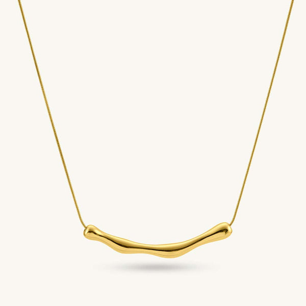 Molten Gold Curve Necklace