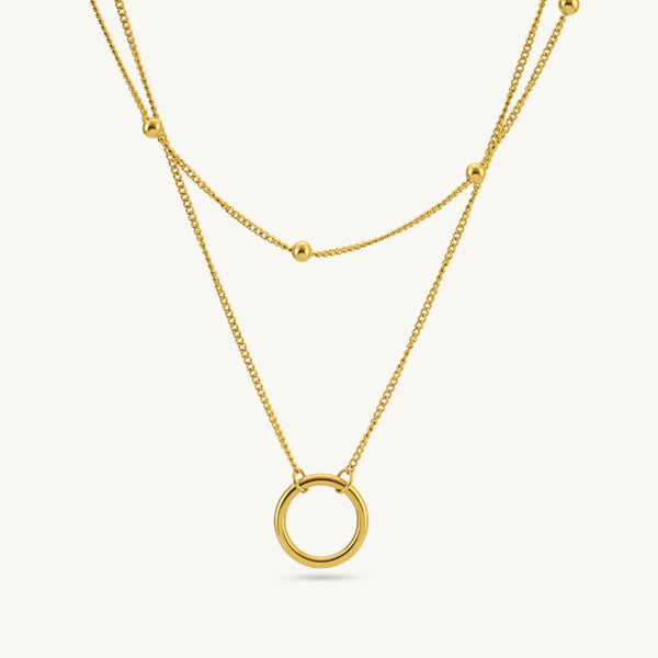 Minimal Hoop Charm Necklace