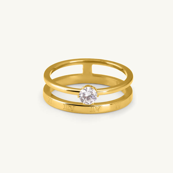 Gold Roman Diamond Ring