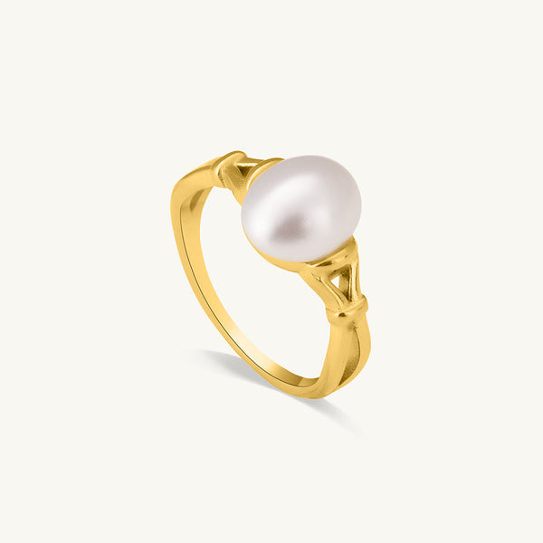 Vintage Inspired Gold Pearl Ring
