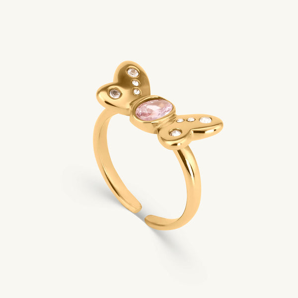 Butterfly Glitterwing Charm Ring