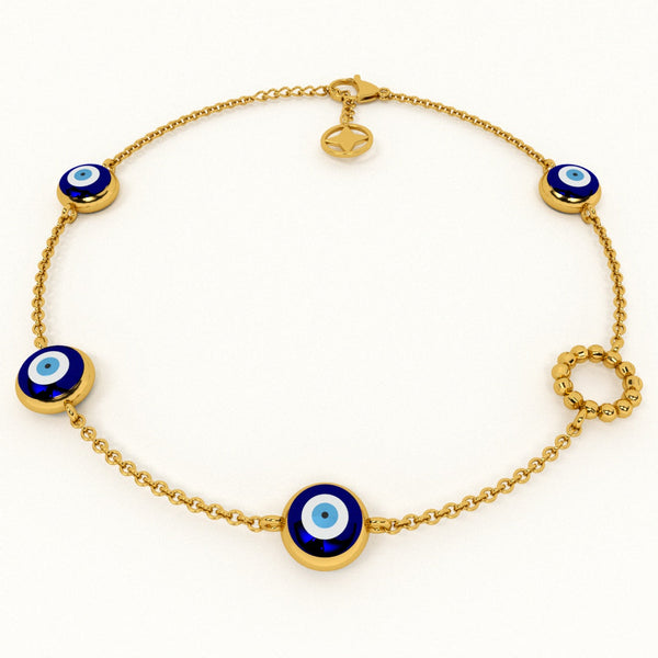 Evil Eye 925 Silver Station Bracelet