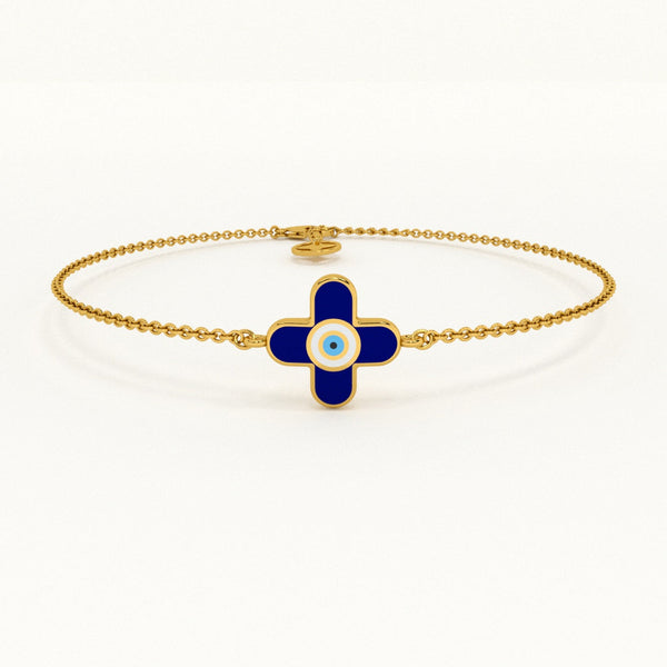 Evil Eye Clover 925 Silver Bracelet