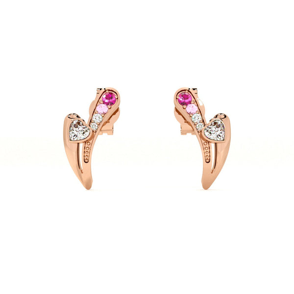 Bladerose Spark 925 Silver Rose Gold Studs