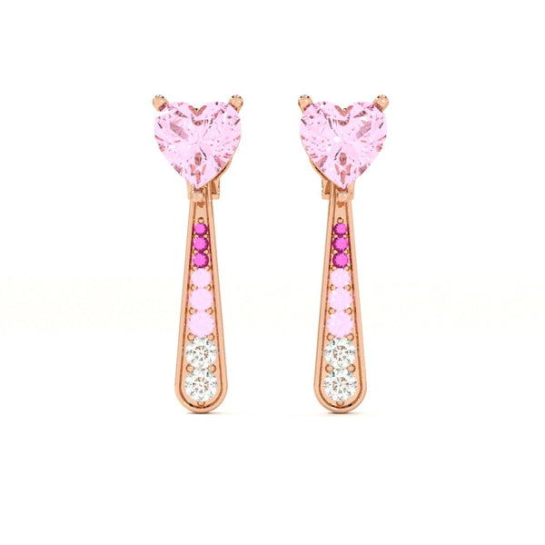 Tear of Rose 925 Silver Rose Gold Studs