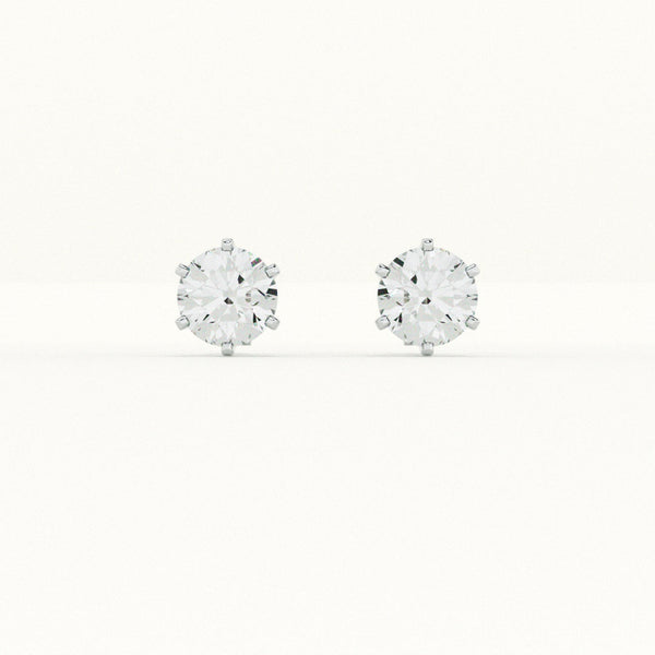 Six-Prong Solitaire 925 Sterling Silver Studs