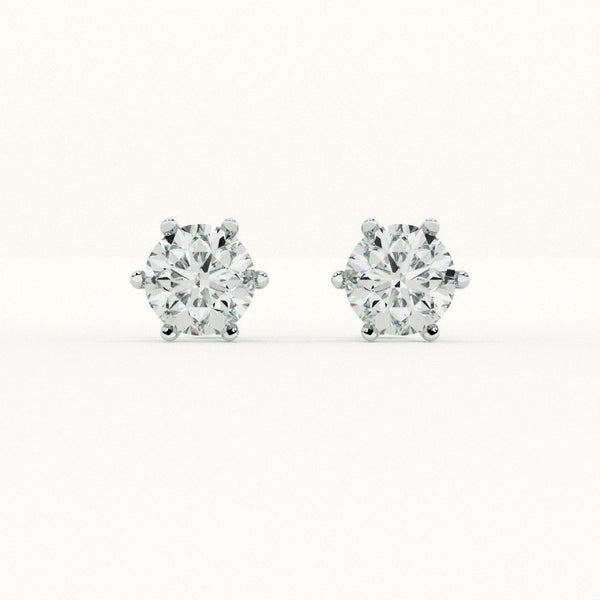 Hexa Halo Diamond 925 Sterling Silver Studs
