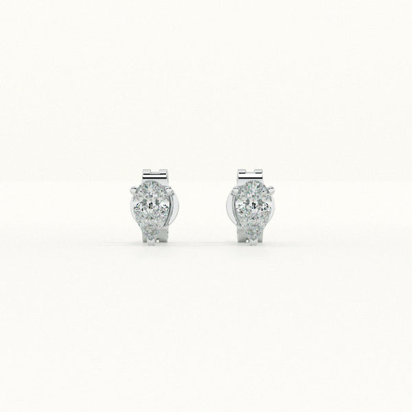 Pear-Shaped Diamond 925 Sterling Silver Studs