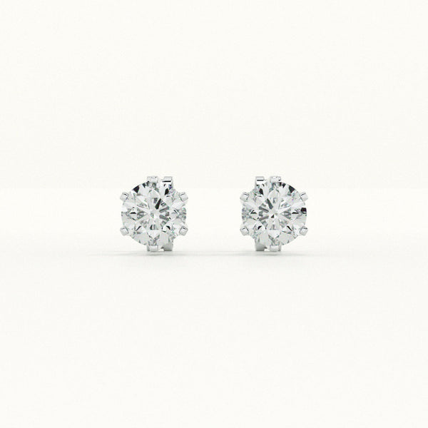 Classic Floral Diamond 925 Sterling Silver Studs