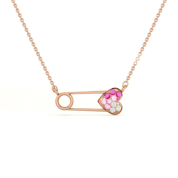 Pinned with Love 925 Silver Rose Gold Necklace