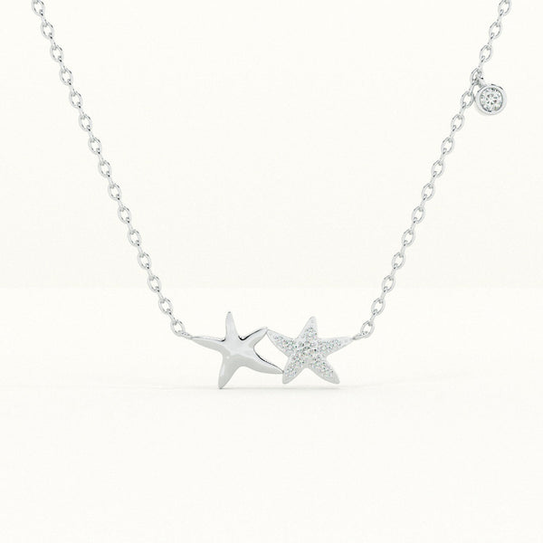 Silver Star Necklace with Pave Accents