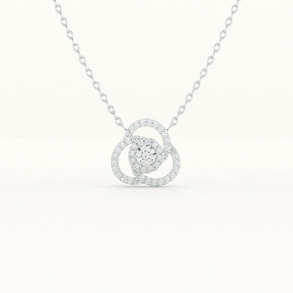 Interlinked Halo Circle 925 Sterling Silver Necklace