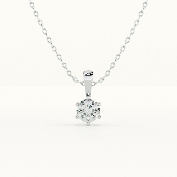 Heart-Shaped Solitaire 925 Sterling Silver Necklace