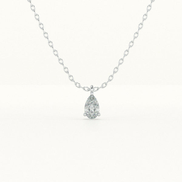 Teardrop Solitaire 925 Sterling Silver Necklace