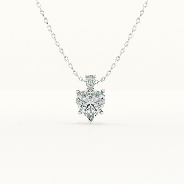 Heart-Cut Solitaire 925 Sterling Silver Necklace