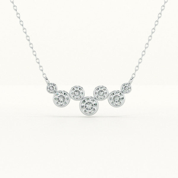 Graduated Cluster 925 Sterling Silver Necklace