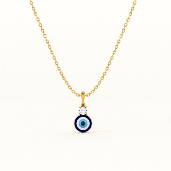 Single Stone Evil Eye 925 Silver Necklace