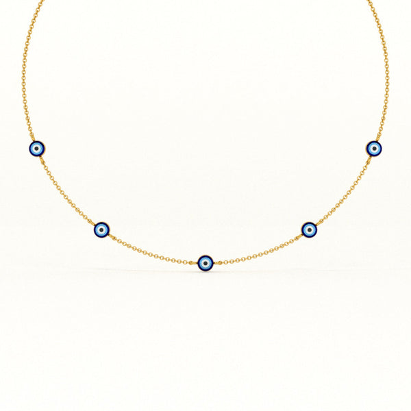 Evil Eye 925 Silver Station Necklace