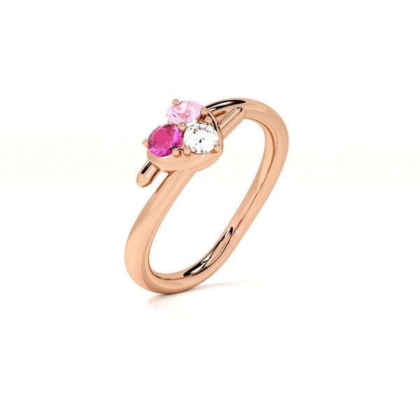 Rose light Rose Gold 925 Silver Ring