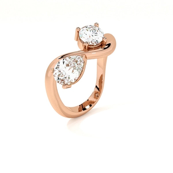 You and me Rose Gold 925 Silver Ring
