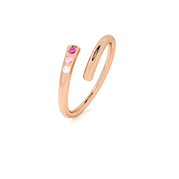 Rosy Drift Rose Gold 925 Silver Ring