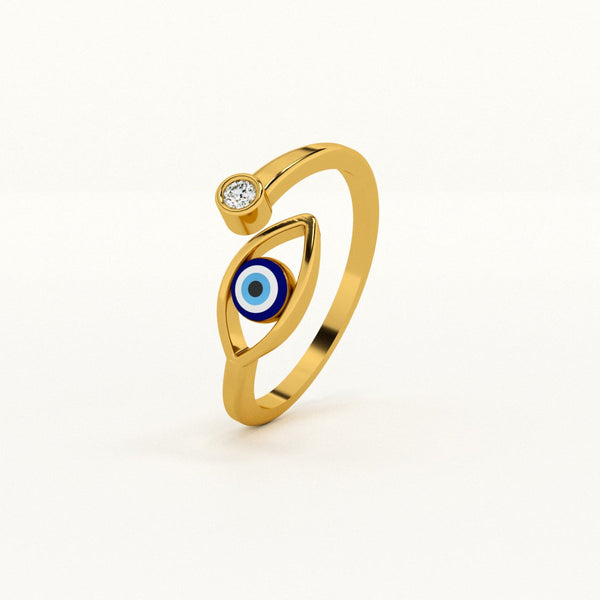Evil Eye Zeinth Open 925 Silver Ring