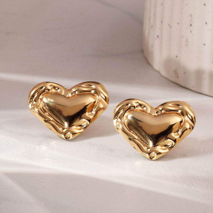 Luxe Heart Stud Earrings-2