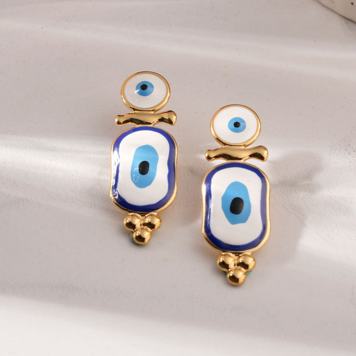 Evil Eye Dangle Earrings-3