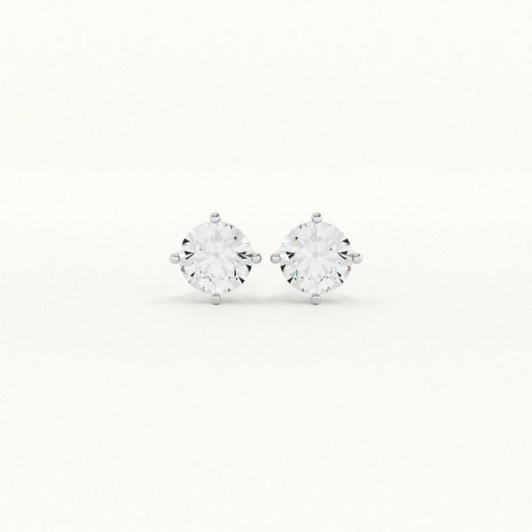 Lab-Grown Diamond Solitaire 925 Sterling Silver Earrings | 0.21 Carat