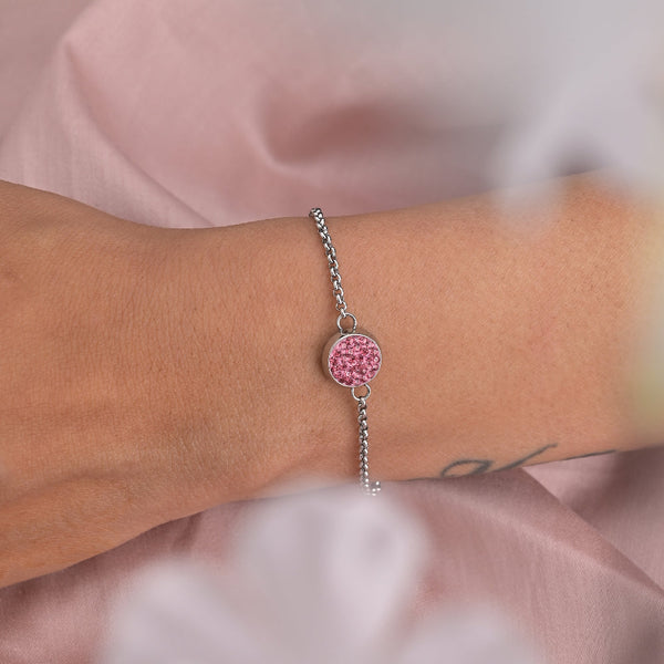 Shop Pink Sparkle Bracelet- 18k White Gold Plated Palmonas-1