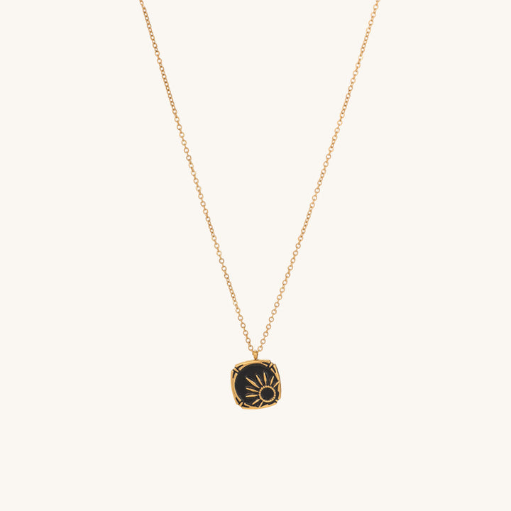 Shop Sunflower Embossed Pendant | 18k Gold Plated Palmonas-2