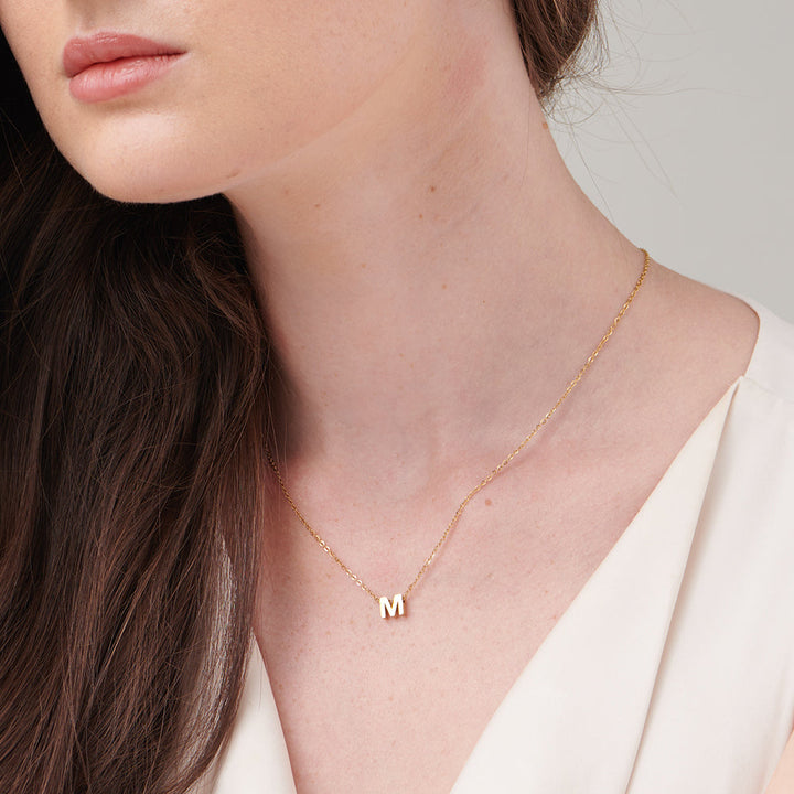 Shop Small Letter Necklace- 18k Gold Plated Palmonas-10