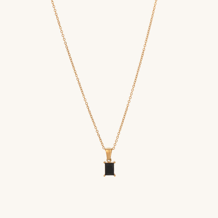Shop Black Stone Necklace- 18k Gold Plated Palmonas-2